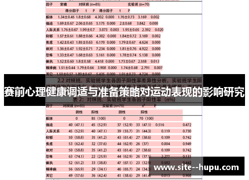 赛前心理健康调适与准备策略对运动表现的影响研究 赛前心理健康调适与准备策略对运动表现的影响研究